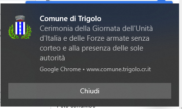 Esempio di notifica